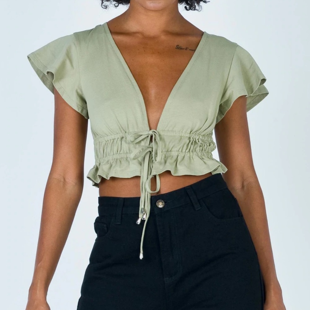 Princess Polly | Tie Front Crop Top - Picture 10 of 14